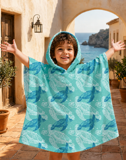 Poncho Serviette Bébé de Plage à Capuche – Microfibre Absorbante Motifs Animaux