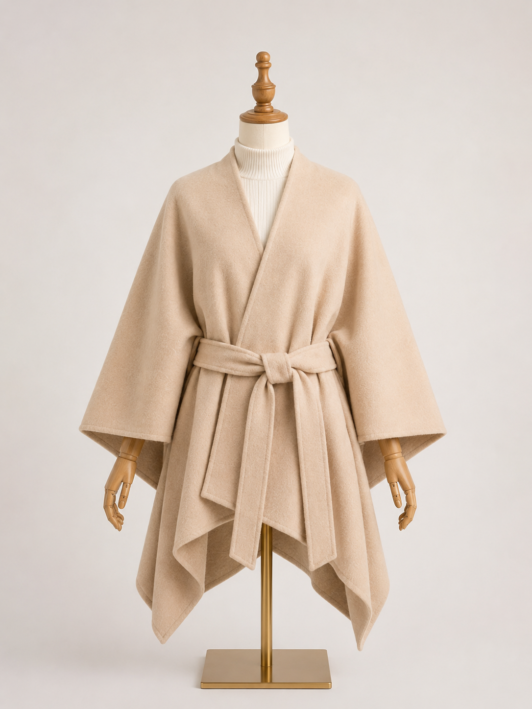 Poncho Cape Femme Ceinturé en Laine – Cape Longue Chaude d'Hiver Élégante