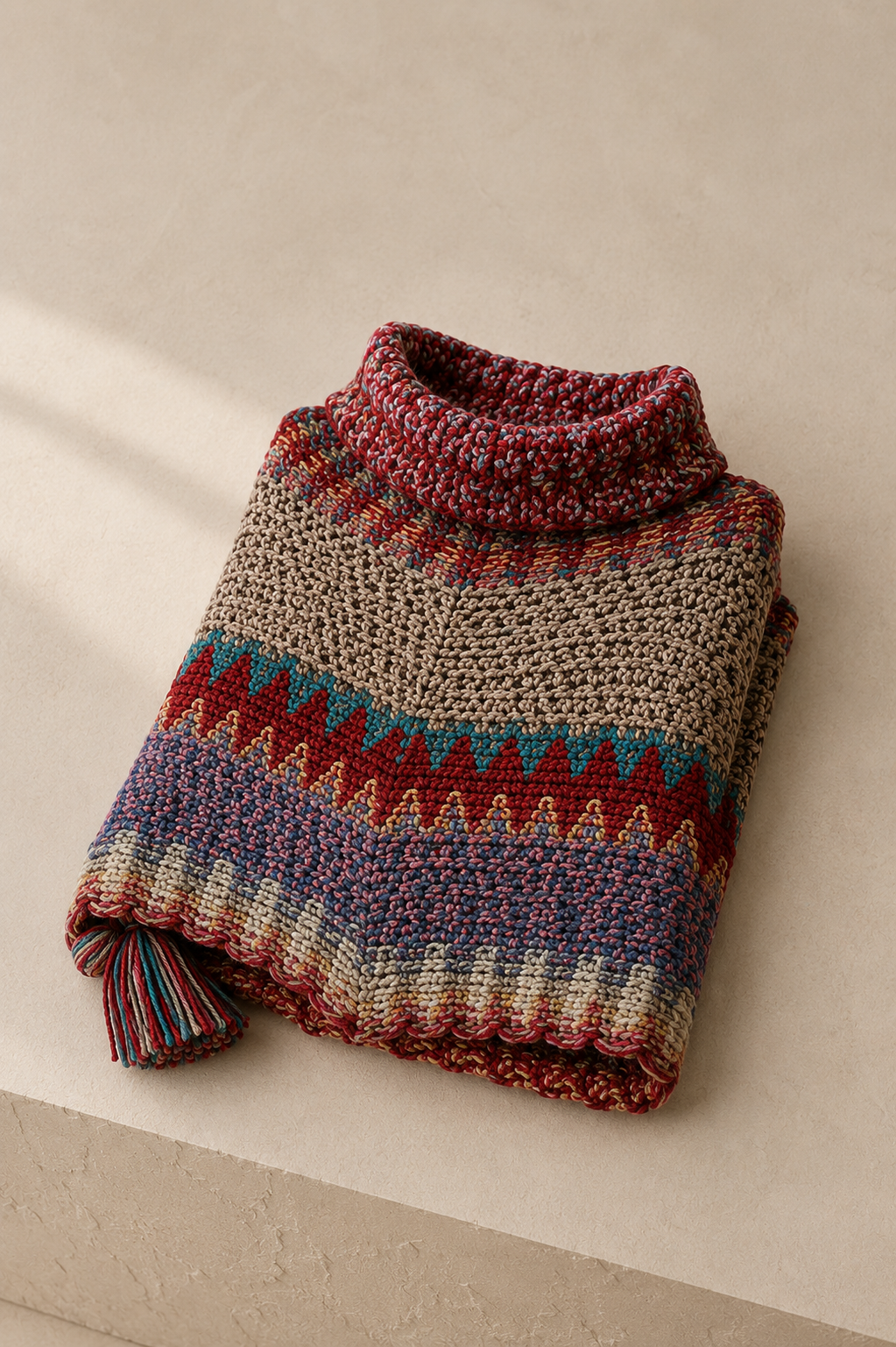 Poncho Femme Bohème Vintage à Pompons – Cape à Franges Motifs Fleuris