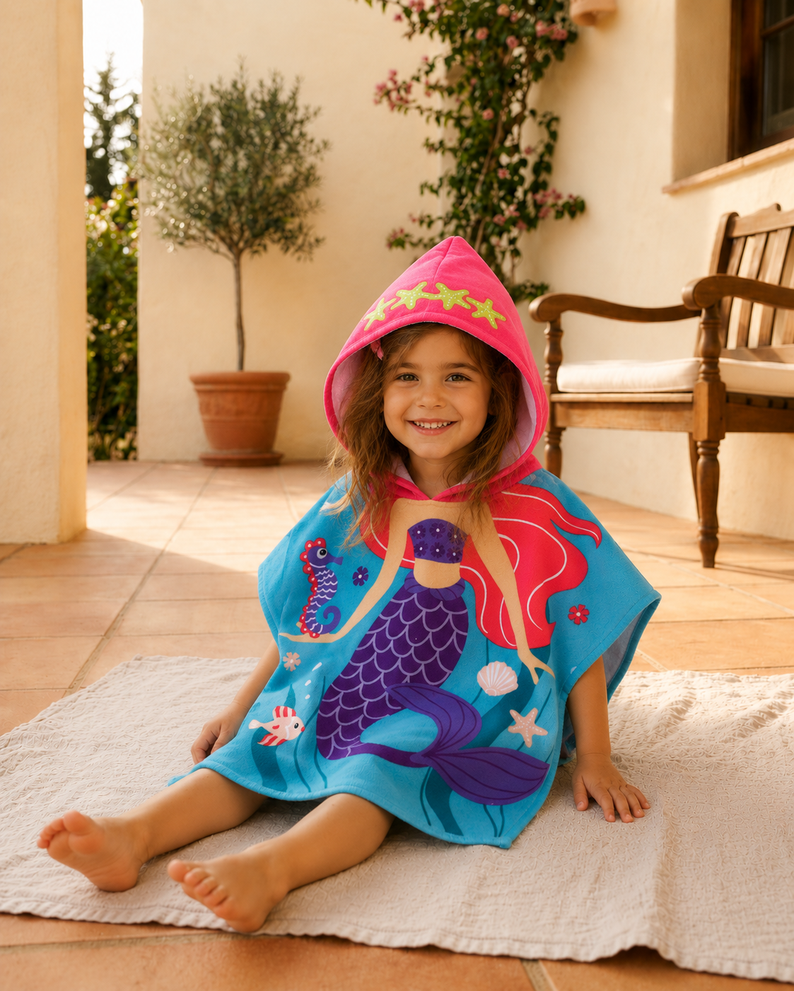Poncho Serviette Bébé Animalier à Capuche – Douce Absorbante Bain & Plage