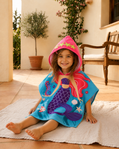 Poncho Serviette Bébé Animalier à Capuche – Douce Absorbante Bain & Plage