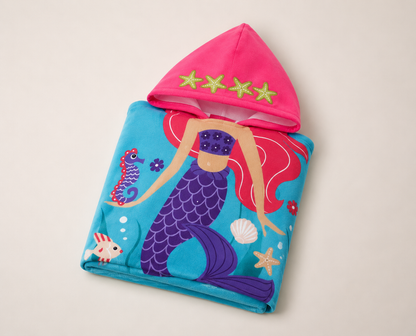 Poncho Serviette Bébé Animalier à Capuche – Douce Absorbante Bain & Plage