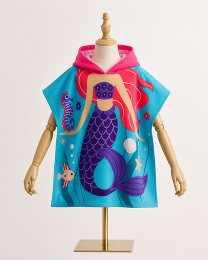 Poncho Serviette Bébé Animalier à Capuche – Douce Absorbante Bain & Plage