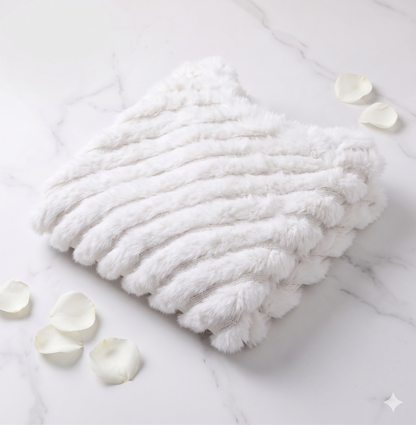 Poncho Femme en Fausse Fourrure de Lapin – Cape Longue Chaude Hiver