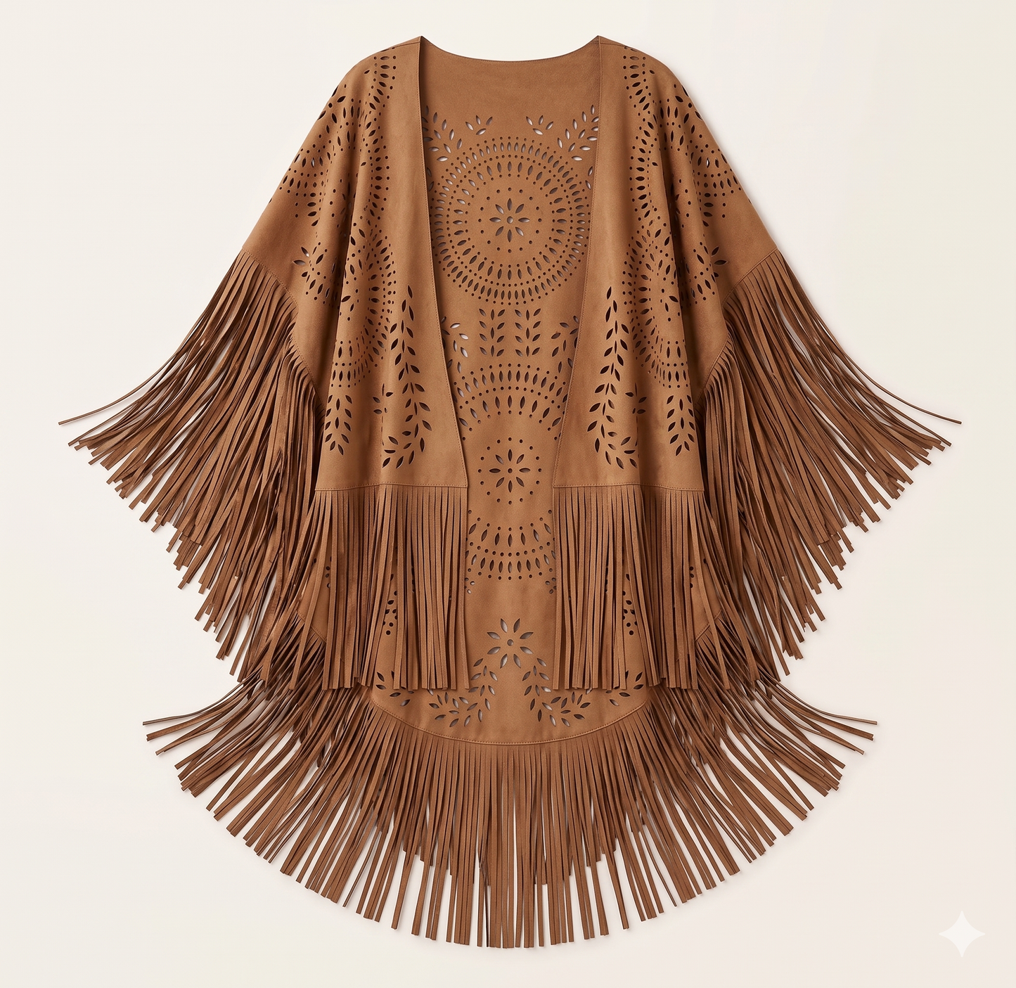 Poncho Châle Femme en Daim Floral – Cape Bohème Légère à Motifs