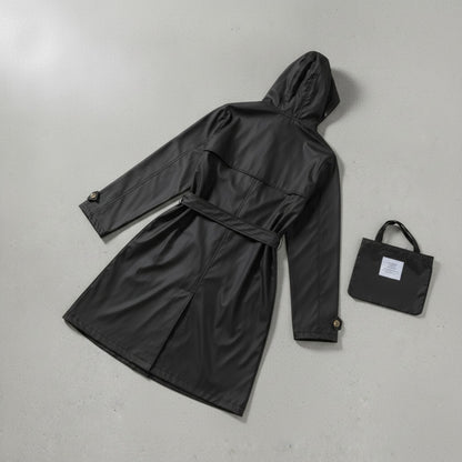 Poncho Imperméable Mince pour Femme, Imperméable Long, Slim, Adultes, Randonnée en Plein Air, Manteau de Pluie Coupe-Vent avec Ceinture, Mode Femme