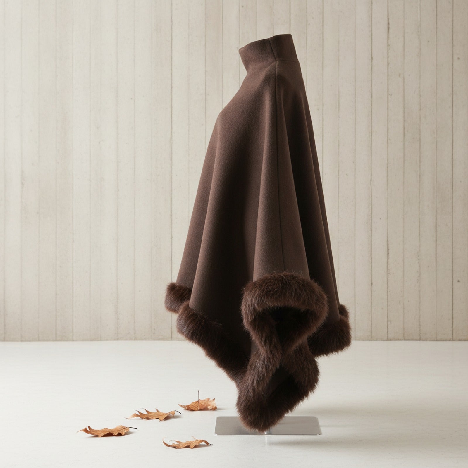 Nouvelle Collection Automne Hiver 2026 : Manteaux Cape Chic pour Femme avec Empiècements en Fausse Fourrure, Veste Poncho Décontractée Style Streetwear, Nouveaux Vêtements d'Extérieur