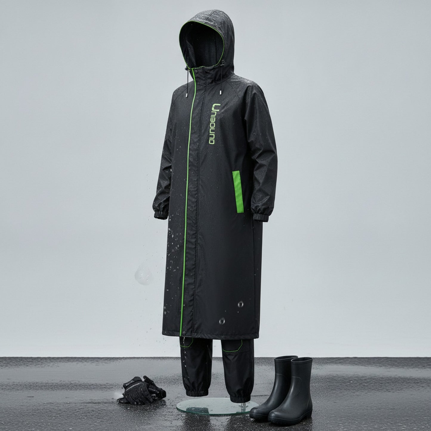 Combinaison de pluie ultralégère et résistante unisexe, poncho long à capuche, imperméable une pièce avec pantalon pour la moto et le vélo