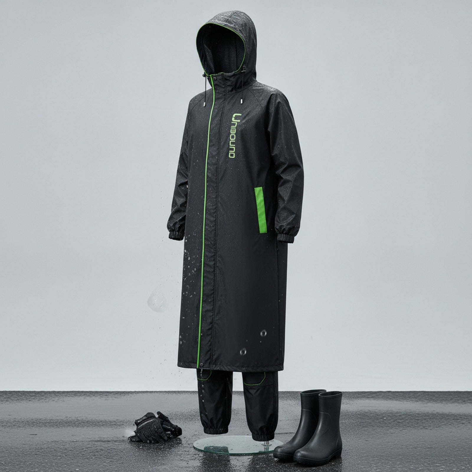 Combinaison de pluie ultralégère et résistante unisexe, poncho long à capuche, imperméable une pièce avec pantalon pour la moto et le vélo