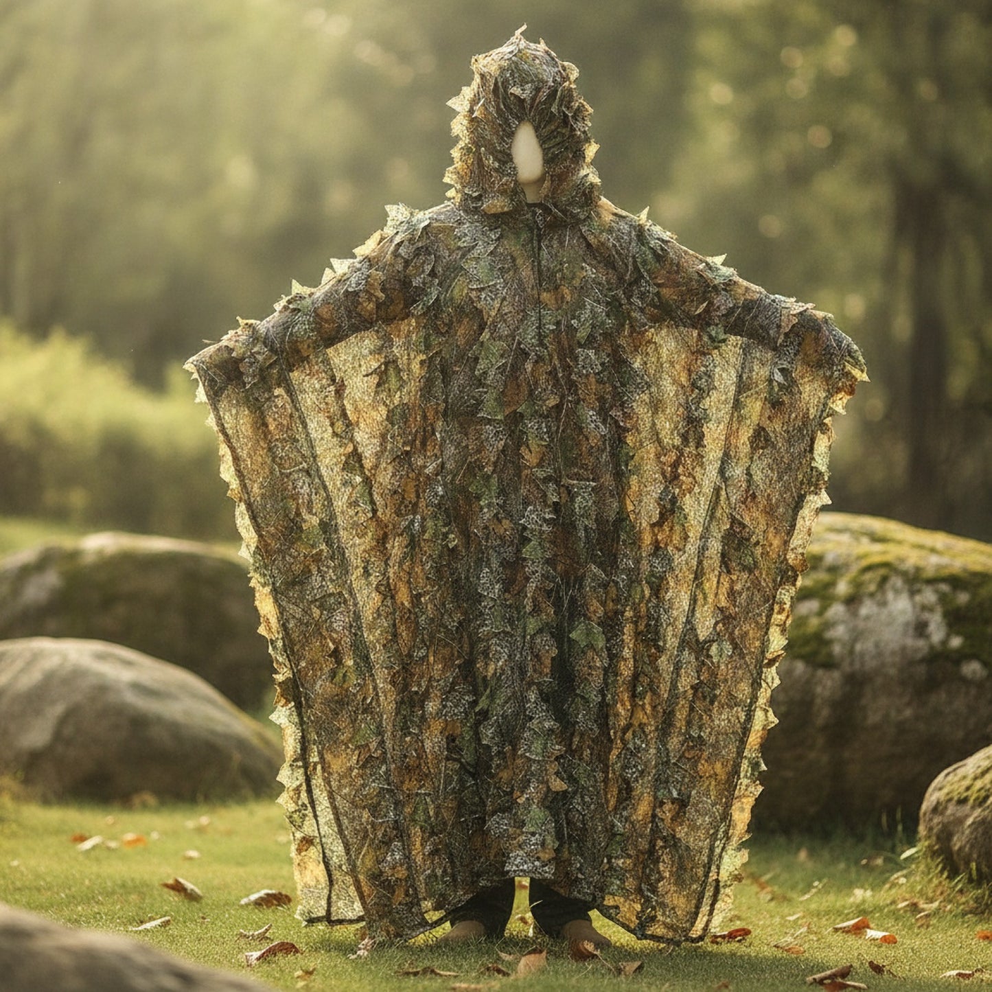 CamSolomon-Poncho de feuilles 3D réalistes, olympiques furtifs Everak, terre de calcul en plein air, vêtements de jeu CS pour la chasse, le tir