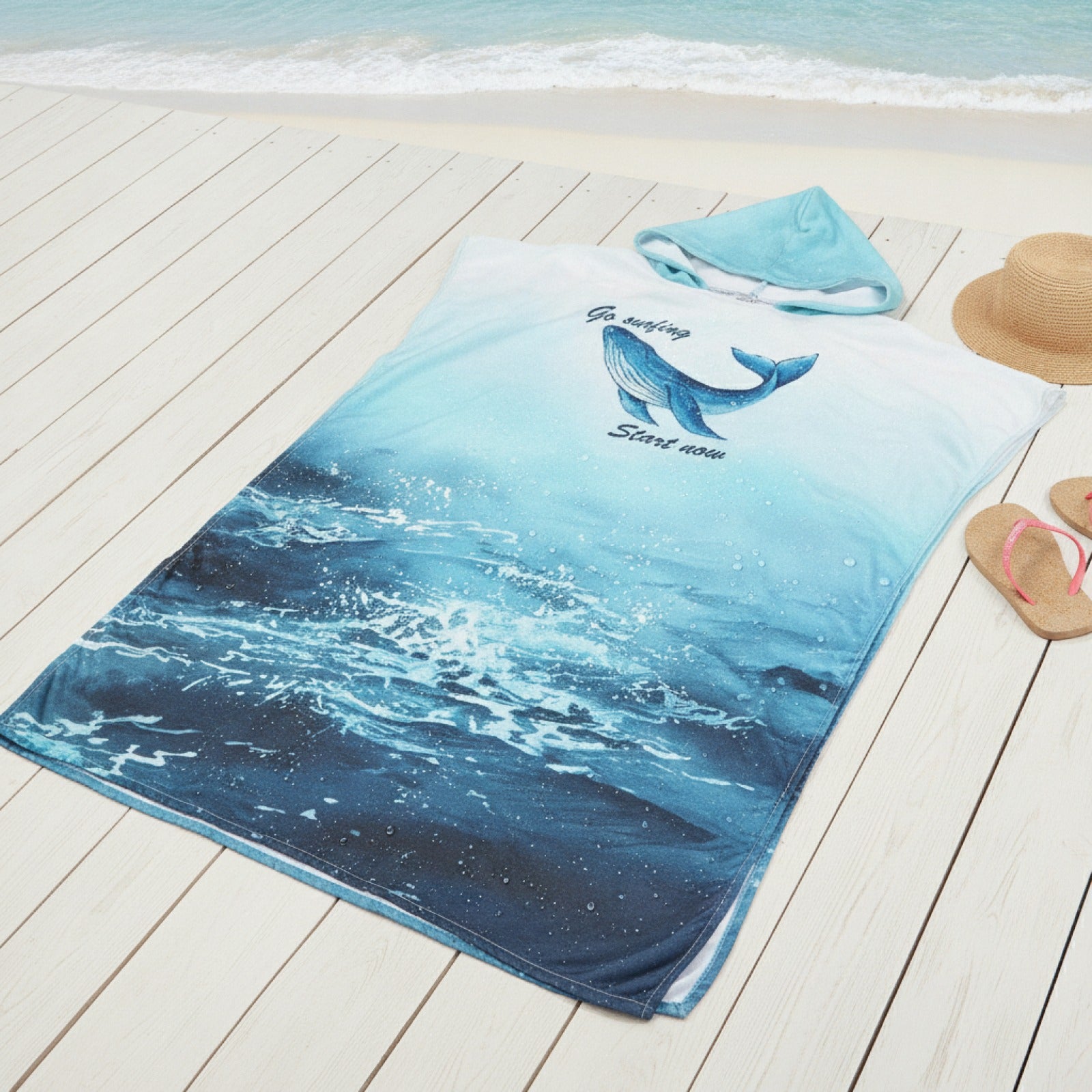 Poncho de Surf à capuche, serviette à langer avec capuche, serviette de piscine à séchage rapide pour adultes, hommes et femmes, Robe Poncho de plage d'été