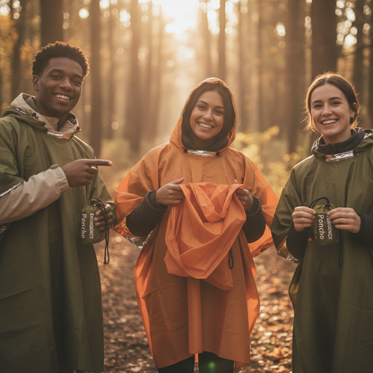 Poncho d'Urgence Haute Visibilité – Imperméable Réfléchissant Coupe-Vent Route