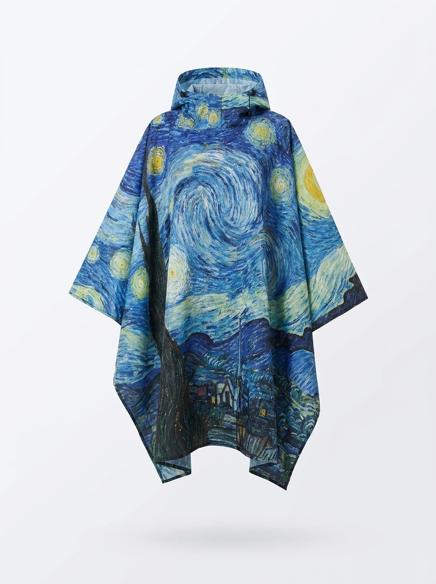 Poncho de Pluie Nuit Étoilée – Imperméable à Capuche Randonnée