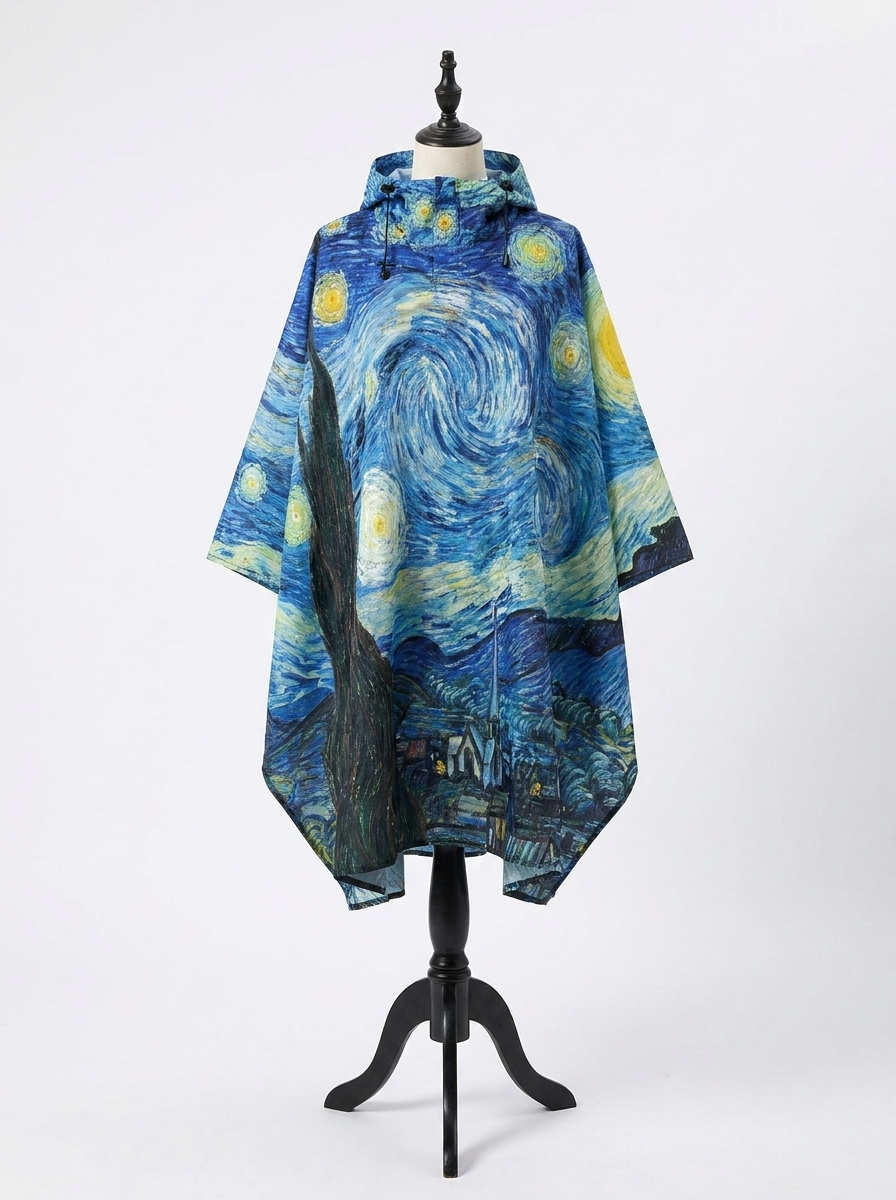 Poncho de Pluie Nuit Étoilée – Imperméable à Capuche Randonnée