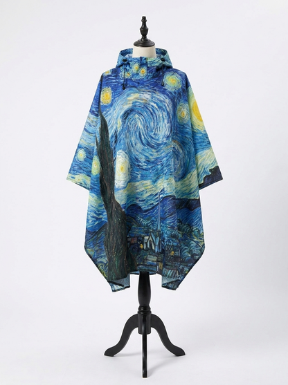 Poncho de Pluie Nuit Étoilée – Imperméable à Capuche Randonnée