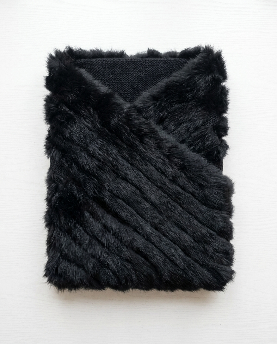 Poncho Femme en Tricot Fourrure – Cape Douce et Chaude Oversize Hiver