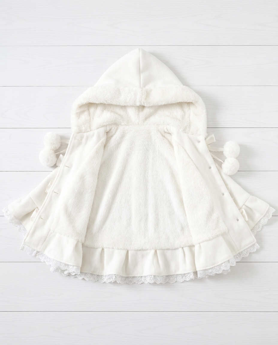 Poncho Cape Femme Peluche Kawaii à Capuche – Cocooning Doux à Oreilles
