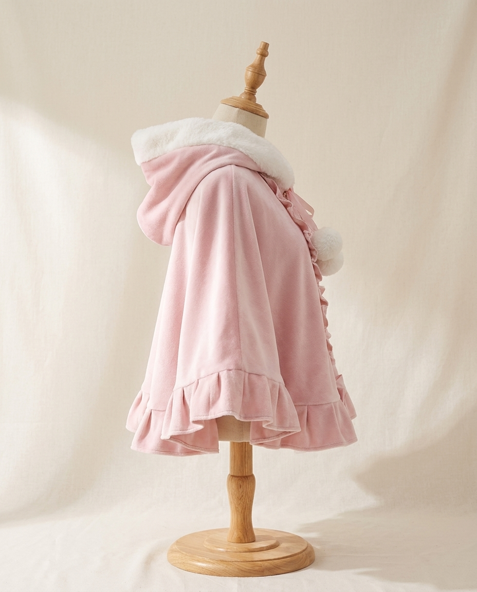 Poncho Cape Femme Peluche Kawaii à Capuche – Cocooning Doux à Oreilles