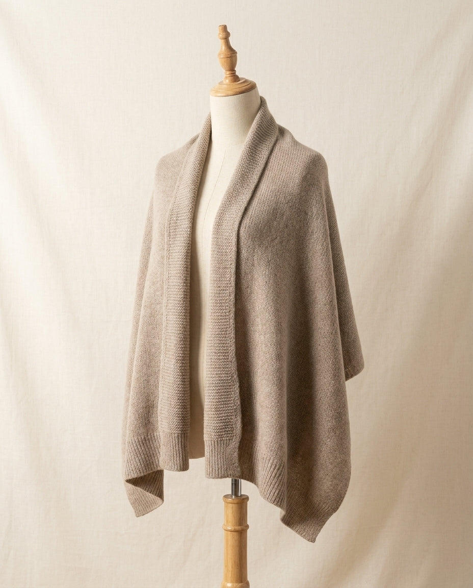 Poncho Châle Femme en Laine – Cape Écharpe Chaude Polyvalente Hiver