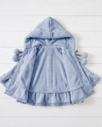 Poncho Cape Femme Peluche Kawaii à Capuche – Cocooning Doux à Oreilles