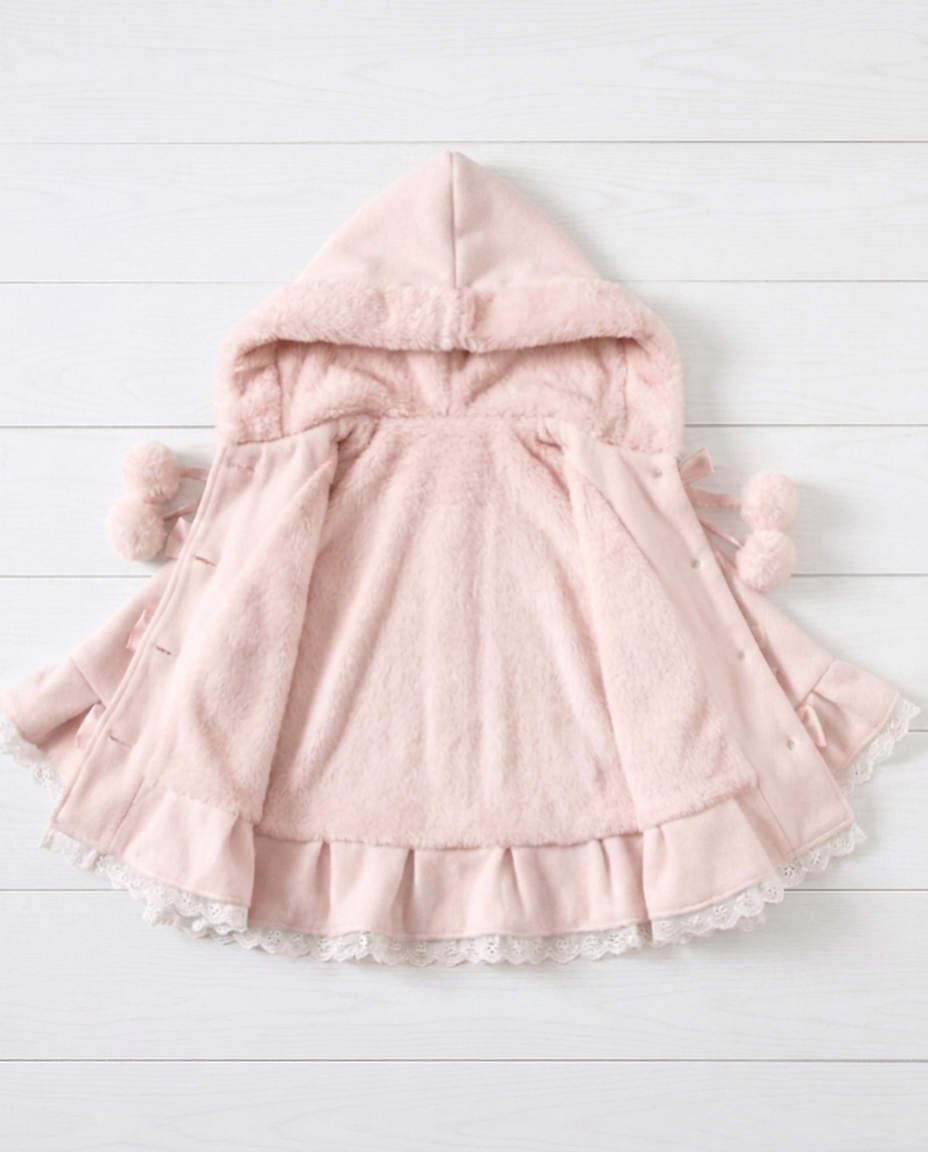 Poncho Cape Femme Peluche Kawaii à Capuche – Cocooning Doux à Oreilles