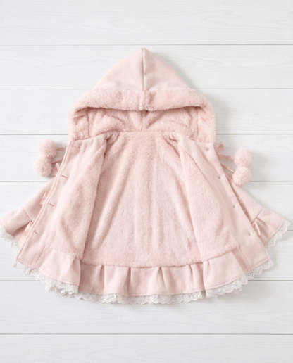 Poncho Cape Femme Peluche Kawaii à Capuche – Cocooning Doux à Oreilles