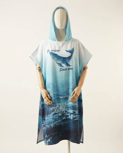 Poncho de Bain Surf à Capuche – Serviette Séchage Rapide Adulte & Enfant