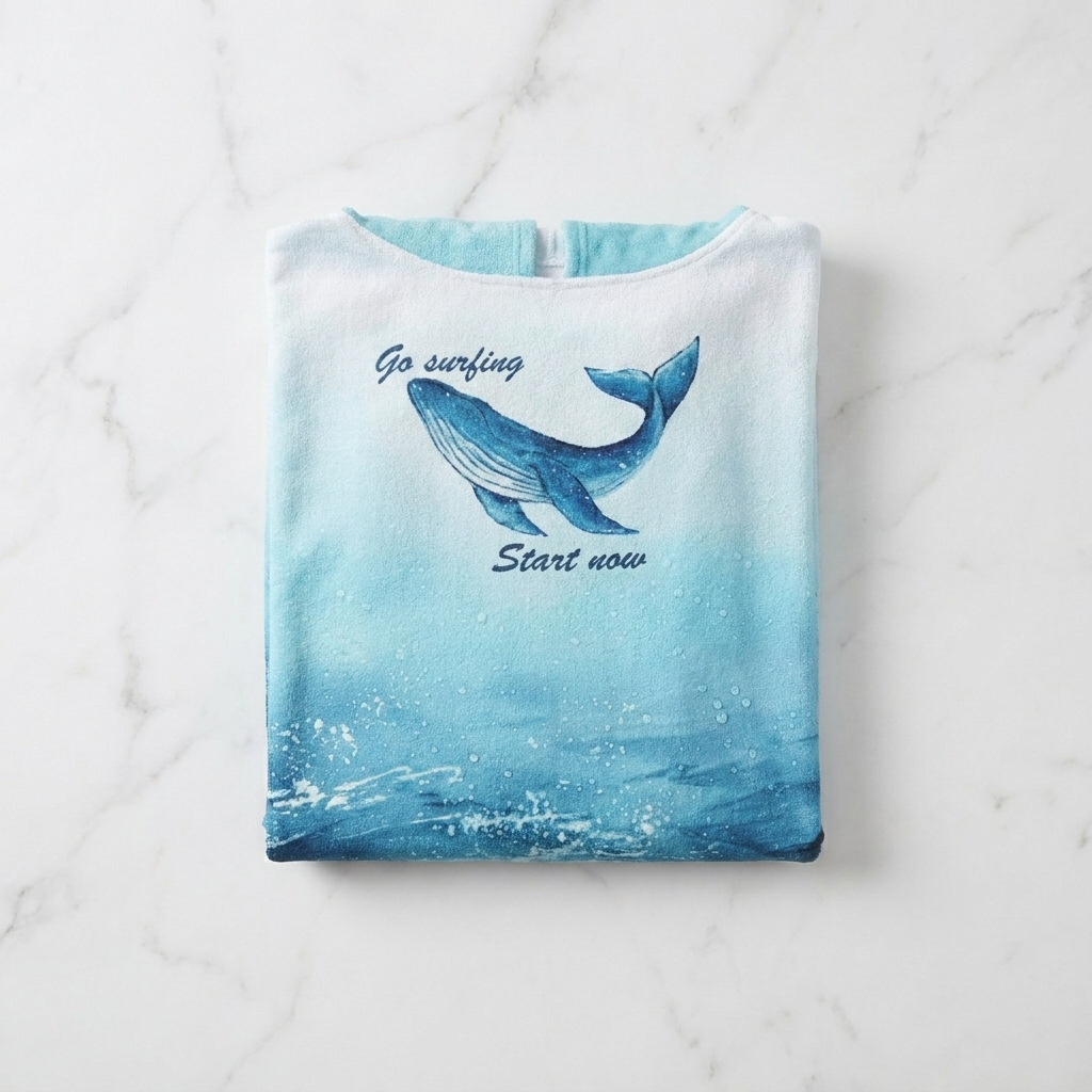 Poncho de Bain Surf à Capuche – Serviette Séchage Rapide Adulte & Enfant