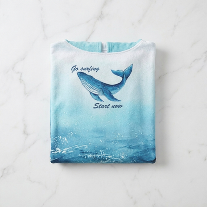 Poncho de Bain Surf à Capuche – Serviette Séchage Rapide Adulte & Enfant