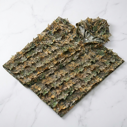 Poncho Camouflage 3D à Capuche – Imperméable Chasse & Observation Nature