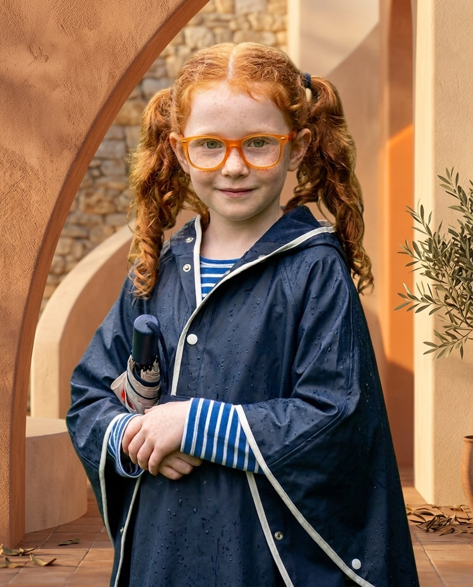Poncho Imperméable Enfant à Capuche – Respirant Coupe-Vent École & Plein Air