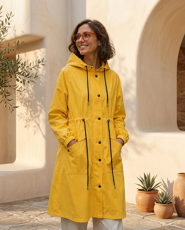 Poncho de Pluie Long Femme à Capuche – Imperméable Vélo & Randonnée