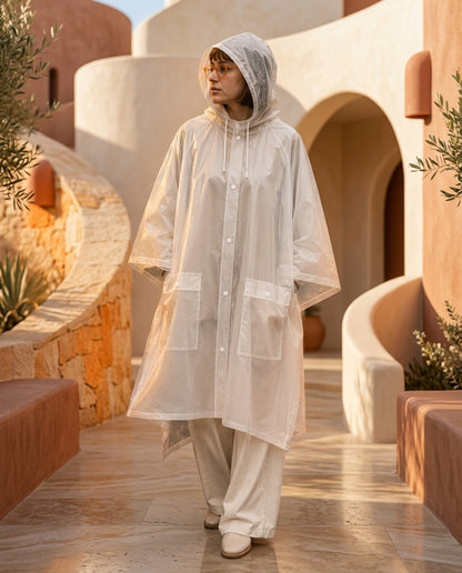Poncho Imperméable EVA à Capuche – Outdoor Randonnée & Camping, Couvre-Sac