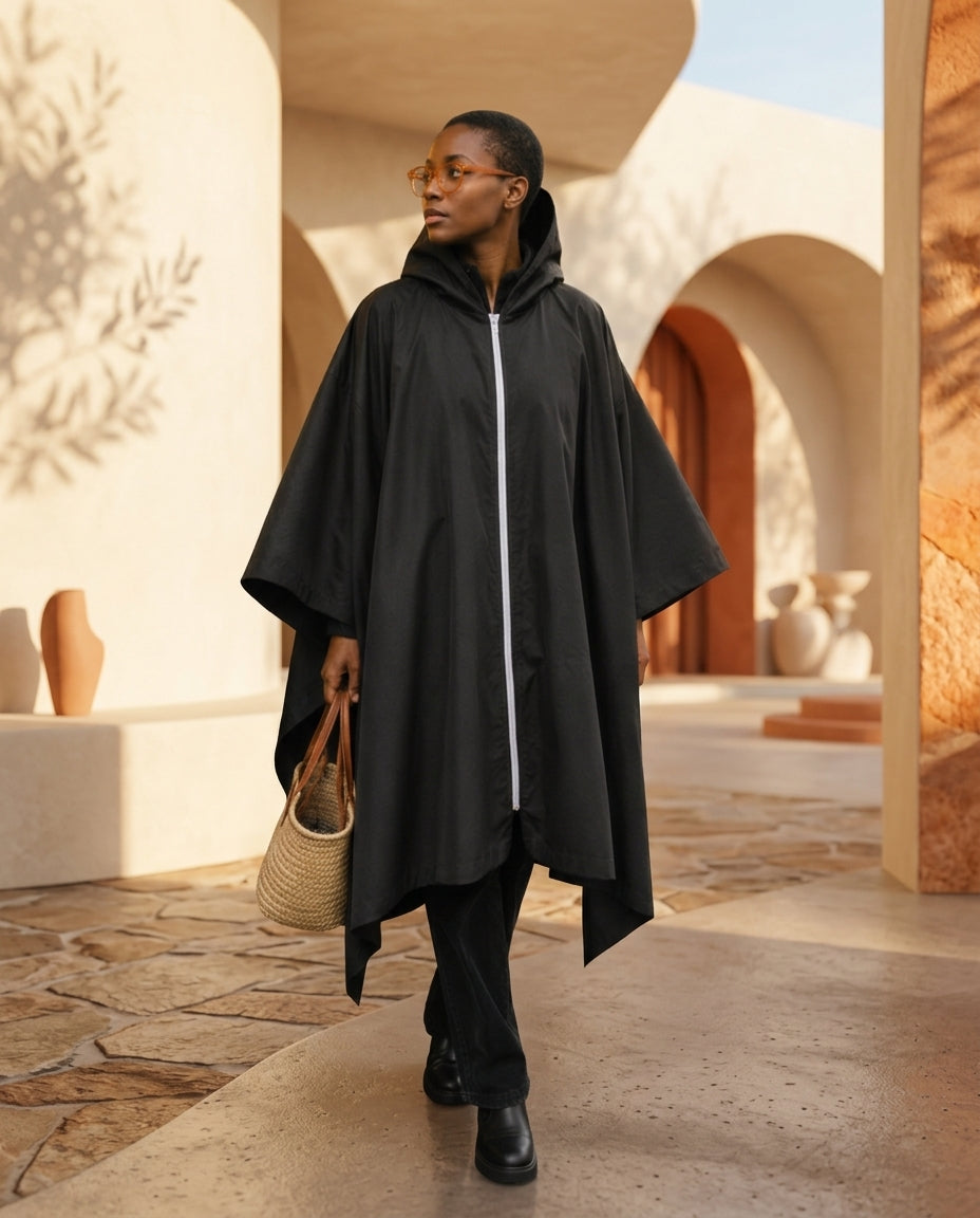 Poncho de Bain Surf en Microfibre à Capuche – Séchage Rapide, Adulte