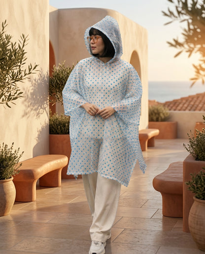 Poncho de Pluie Compact Pliable – Imperméable à Capuche, Housse Intégrée