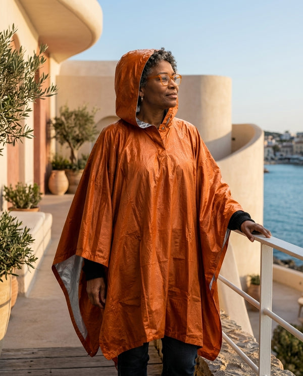 Poncho d'Urgence Haute Visibilité – Imperméable Réfléchissant Coupe-Vent Route
