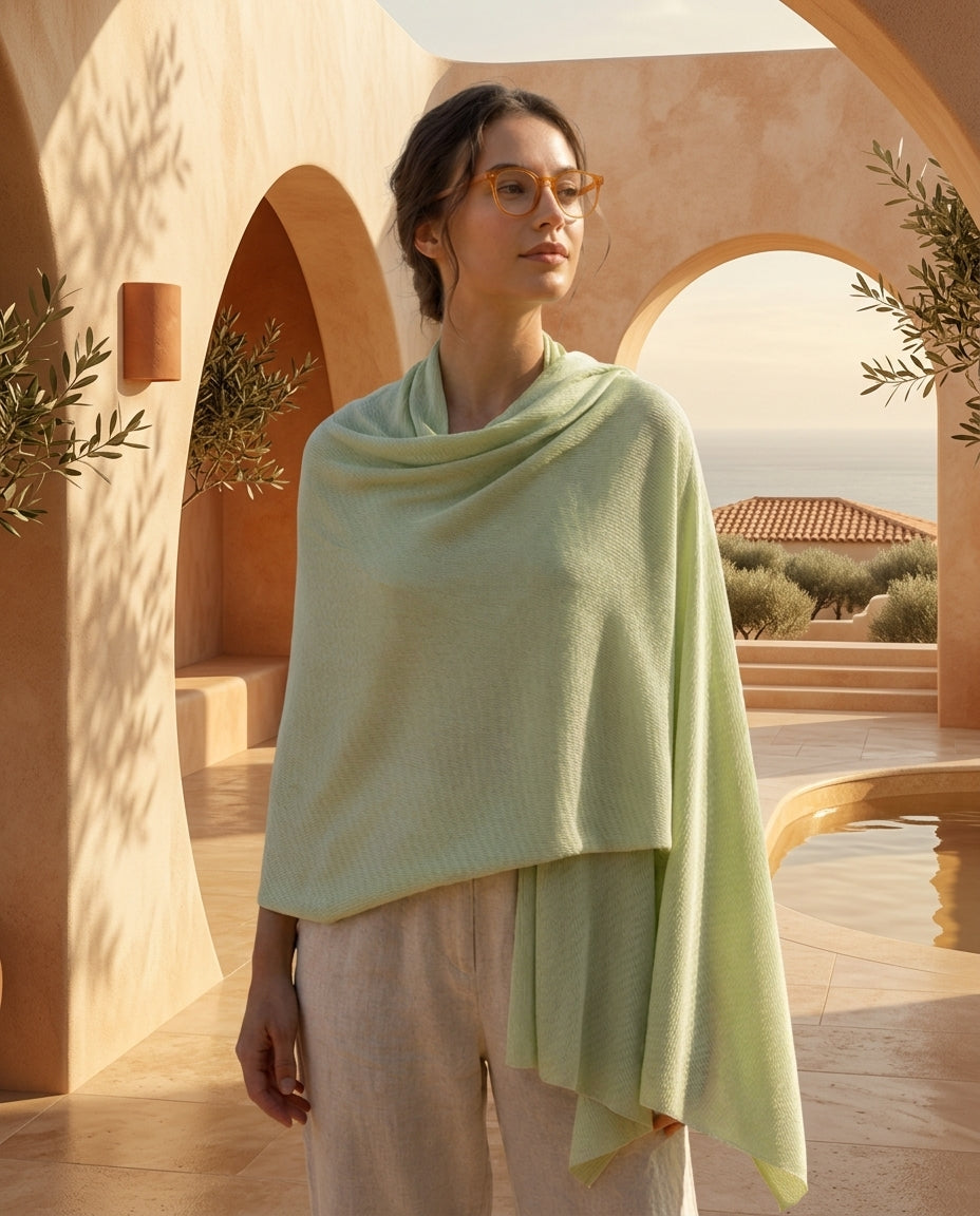 Poncho Châle Femme en Soie Glacée – Cape Fluide Élégante Soirée