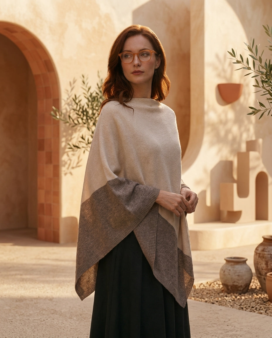 Poncho Cape Femme en Laine Mérinos – Douce, Chaude et Respirante