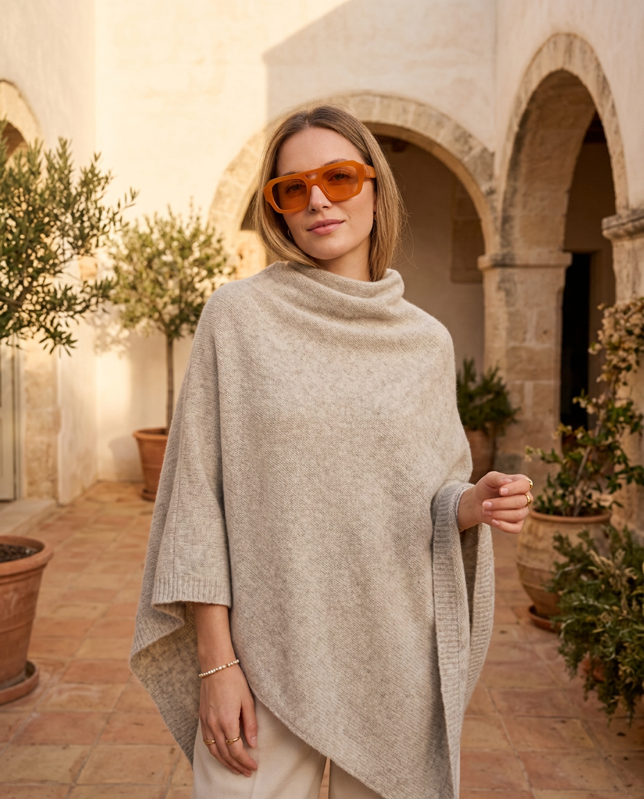 Châle Pull Laine Mérinos Femme - Poncholy
