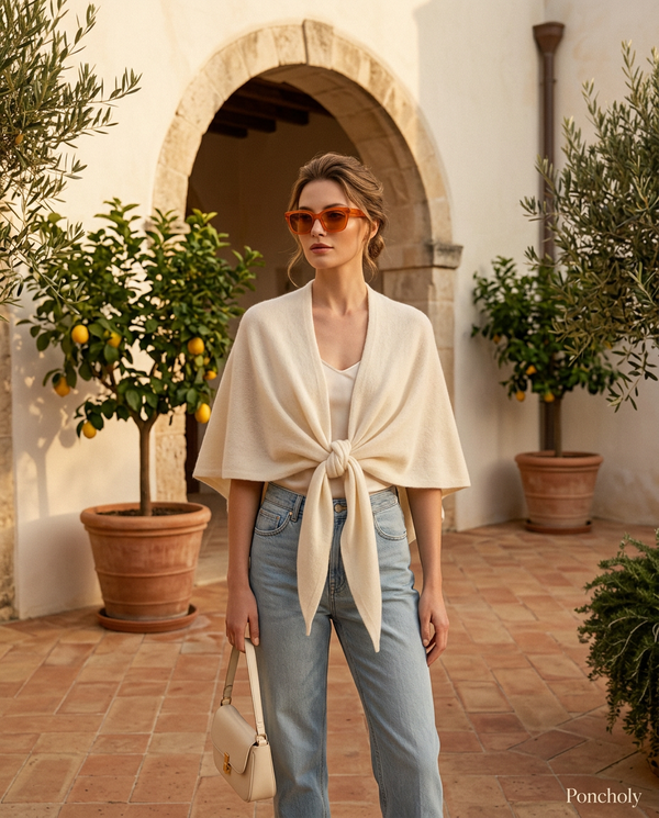 Cape Triangulaire Faux Cachemire Femme - Poncholy